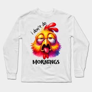 I don't do mornings funny chicken Long Sleeve T-Shirt